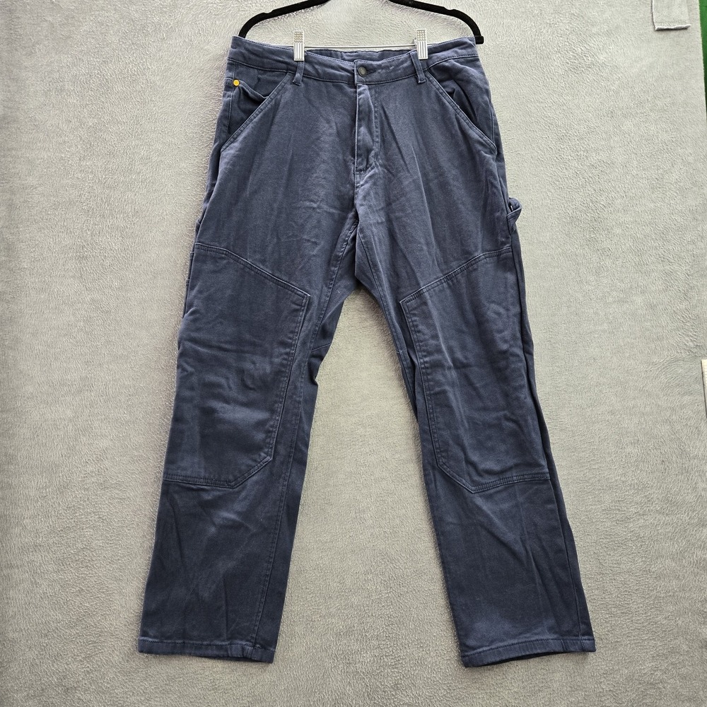 CAT Men Pants 34X30 Blue Carpenter Twill Button 29" Inseam Outdoor